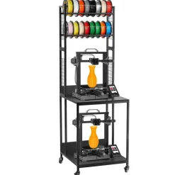 VEVOR 3D Printer Filament Storage Rack, 4-Tier 3D Printer Stand with Filament Storage, Spools Holder Racks Cart with Wheels, Filaments Organzied for 3D Printing Station, Office, Workshop (Shelf Only)