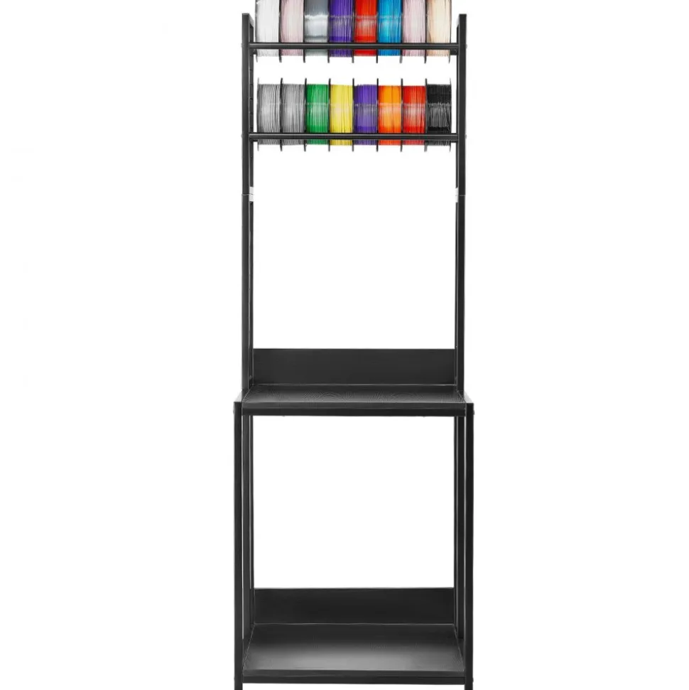 VEVOR 3D Printer Filament Storage Rack, 4-Tier 3D Printer Stand with Filament Storage, Spools Holder Racks Cart with Wheels, Filaments Organzied for 3D Printing Station, Office, Workshop (Shelf Only)