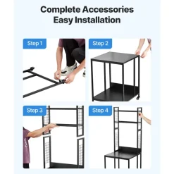 VEVOR 3D Printer Filament Storage Rack, 4-Tier 3D Printer Stand with Filament Storage, Spools Holder Racks Cart with Wheels, Filaments Organzied for 3D Printing Station, Office, Workshop (Shelf Only)