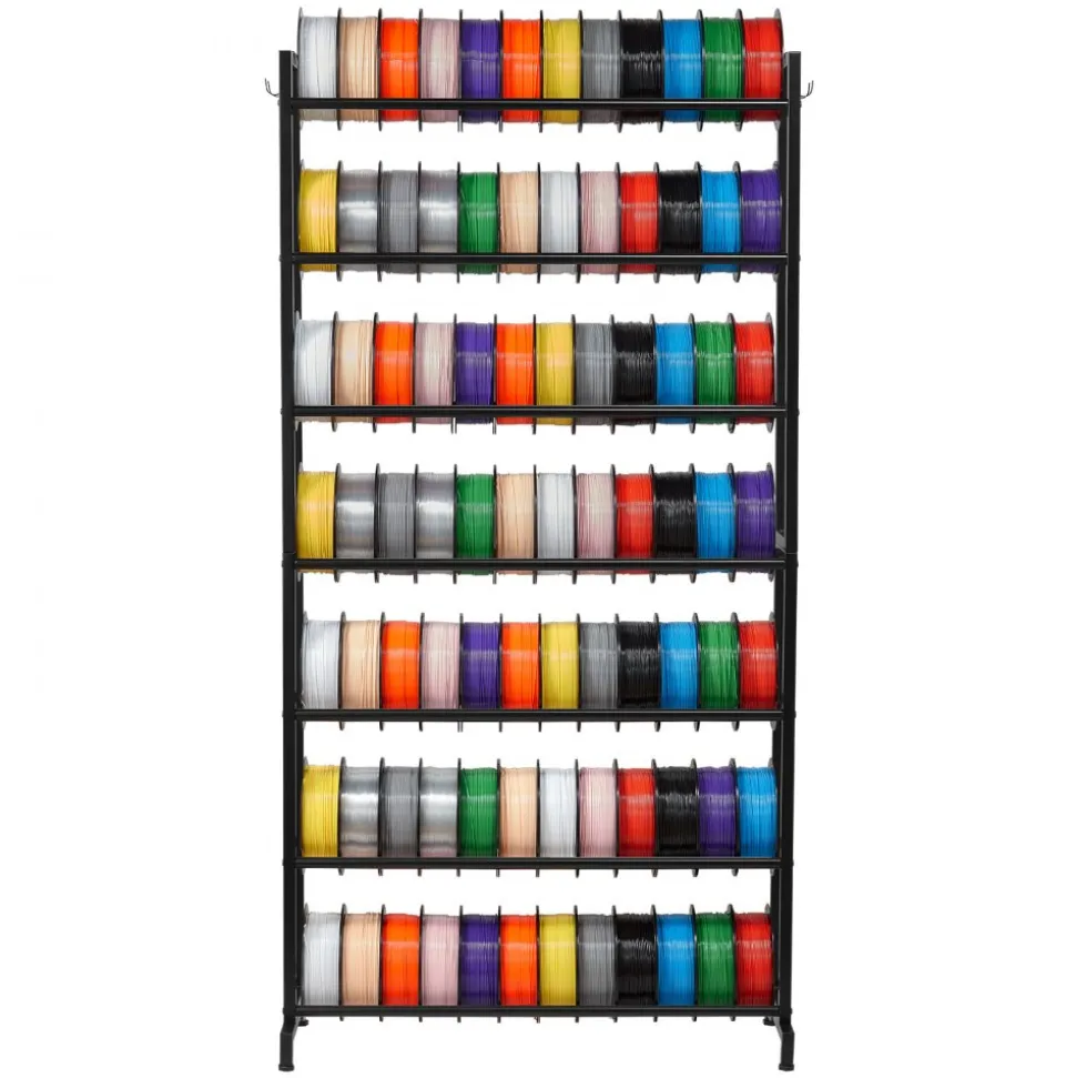 VEVOR 3D Printer Filament Storage Rack, 7 Tier Heavy Duty Storage Shelves for 3D Printing Filaments, Filament Spool Holders Racks for 3D Printing Studio, Home Studio, Office, Workshop (Shelf Only)