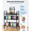 VEVOR 3D Printer Filament Storage Rack, 3 Tier Heavy Duty Storage Shelf, Rolling Filament Spool Holders Racks with Wheels, Filaments Organzied for 3D Printing Station, Office, Workshop (Shelf Only)