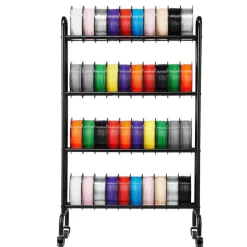 VEVOR 3D Printer Filament Storage Rack, 4 Tier Heavy Duty Storage Shelf, Rolling Filament Spool Holders Racks with Wheels, Filaments Organzied for 3D Printing Station, Office, Workshop (Shelf Only)