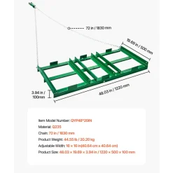 VEVOR Drag Harrow, 4 ft Heavy Duty Tow Behind Drag Harrow with Adjustable Bars & 72 in Chain, Driveway Grader Landscape Rake for ATV, UTV, Tractor, Mower Tow Behind Yard Lawn Leveling Tool