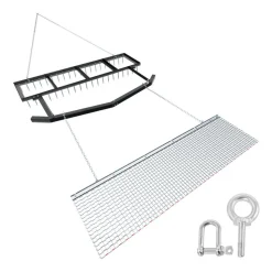 VEVOR Drag Harrow, 6 ft Tow-Behind Driveway Grader with Chain Harrow, Adjustable Width & 80lbs Load Capacity, Heavy Duty Lawn Leveling Rake, Fits ATVs UTVs Tractors, for Gravel Driveway Field