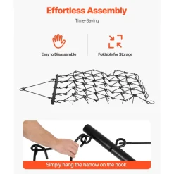 VEVOR Drag Harrow, 4 ft x 5.6 ft Durable Chain Harrow with 80 Sharp Teeth, Suitable for ATV UTV Tractor, Ideal for Soil Preparation, Seeding, Smoothing Landscapes, and Yard Gravel Driveway Maintenance