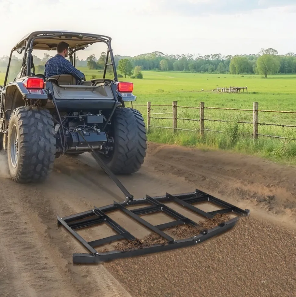 VEVOR Drag Harrow, 84" Width Tow Behind Drag Harrow, Q235 Steel Driveway Grader with Adjustable Bars & Pin Hitch, Support up to 50 lbs, Tractor Driveway Harrow for ATVs, UTVs, Garden Lawn Tractors