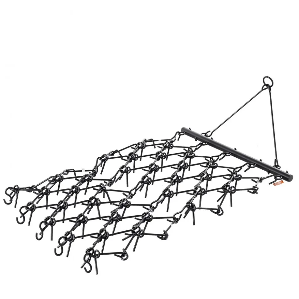 VEVOR Drag Harrow, 4 x 4 ft Durable Chain Harrow with 69 Sharp Teeth, Suitable for ATV UTV Tractor, Ideal for Soil Preparation, Seeding, Smoothing Landscapes, and Yard Gravel Driveway Maintenance