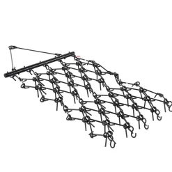 VEVOR Drag Harrow, 4 x 4 ft Durable Chain Harrow with 69 Sharp Teeth, Suitable for ATV UTV Tractor, Ideal for Soil Preparation, Seeding, Smoothing Landscapes, and Yard Gravel Driveway Maintenance