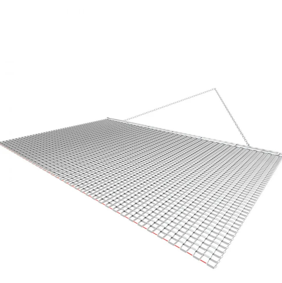 VEVOR Drag Harrow, 6.6 x 4 ft, High-Efficiency Chain Harrow Rake, ATVs UTVs Tractors Attachments, Durable Galvanized Steel Mesh Drag Mat with Towing Chain, for Gravel Driveway Ruts Farm Field Leveling