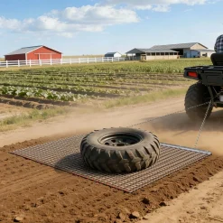 VEVOR Drag Harrow, 6 x 3 ft, High-Efficiency Chain Harrow Rake, ATVs UTVs Tractors Attachments, Durable Galvanized Steel Mesh Drag Mat with Towing Chain, for Gravel Driveway Ruts Farm Field Leveling