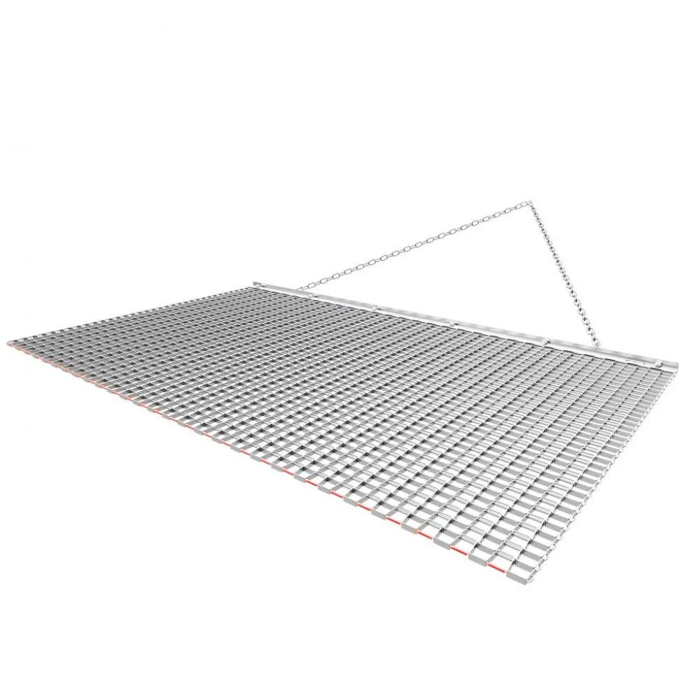 VEVOR Drag Harrow, 6 x 3 ft, High-Efficiency Chain Harrow Rake, ATVs UTVs Tractors Attachments, Durable Galvanized Steel Mesh Drag Mat with Towing Chain, for Gravel Driveway Ruts Farm Field Leveling