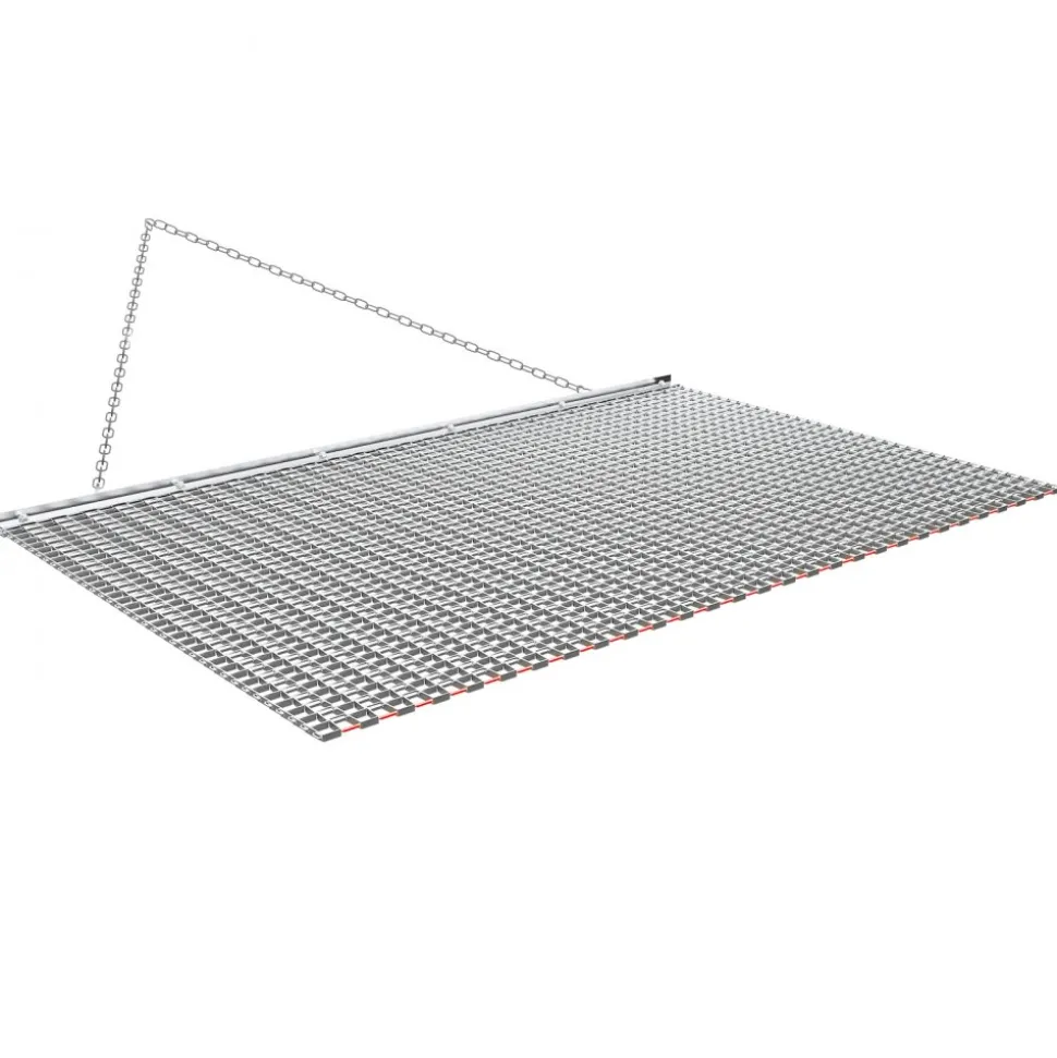 VEVOR Drag Harrow, 6 x 3 ft, High-Efficiency Chain Harrow Rake, ATVs UTVs Tractors Attachments, Durable Galvanized Steel Mesh Drag Mat with Towing Chain, for Gravel Driveway Ruts Farm Field Leveling