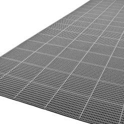 VEVOR Drainage Mat, 3 x 50 ft, PVC Non Slip Commercial Floor Mat, Wet Area Water Drain Splash Matting Hollow Doormat Roll, for Outdoor Indoor Restaurant Swimming Pool Patio Bathroom Washroom, Black