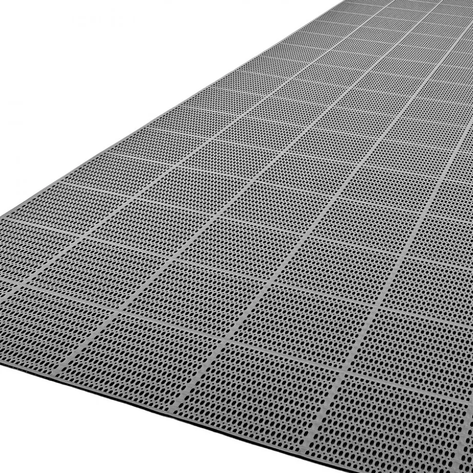VEVOR Drainage Mat, 3 x 50 ft, PVC Non Slip Commercial Floor Mat, Wet Area Water Drain Splash Matting Hollow Doormat Roll, for Outdoor Indoor Restaurant Swimming Pool Patio Bathroom Washroom, Black
