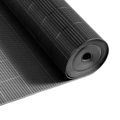 VEVOR Drainage Mat, 3 x 50 ft, PVC Non Slip Commercial Floor Mat, Wet Area Water Drain Splash Matting Hollow Doormat Roll, for Outdoor Indoor Restaurant Swimming Pool Patio Bathroom Washroom, Black