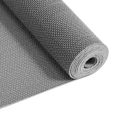 VEVOR Drainage Mat, 3 x 16.4 ft, PVC Non Slip Commercial Floor Mat, Wet Area Water Drain Splash Matting Hollow Doormat Roll, for Outdoor Indoor Restaurant Swimming Pool Patio Bathroom Washroom, Gray