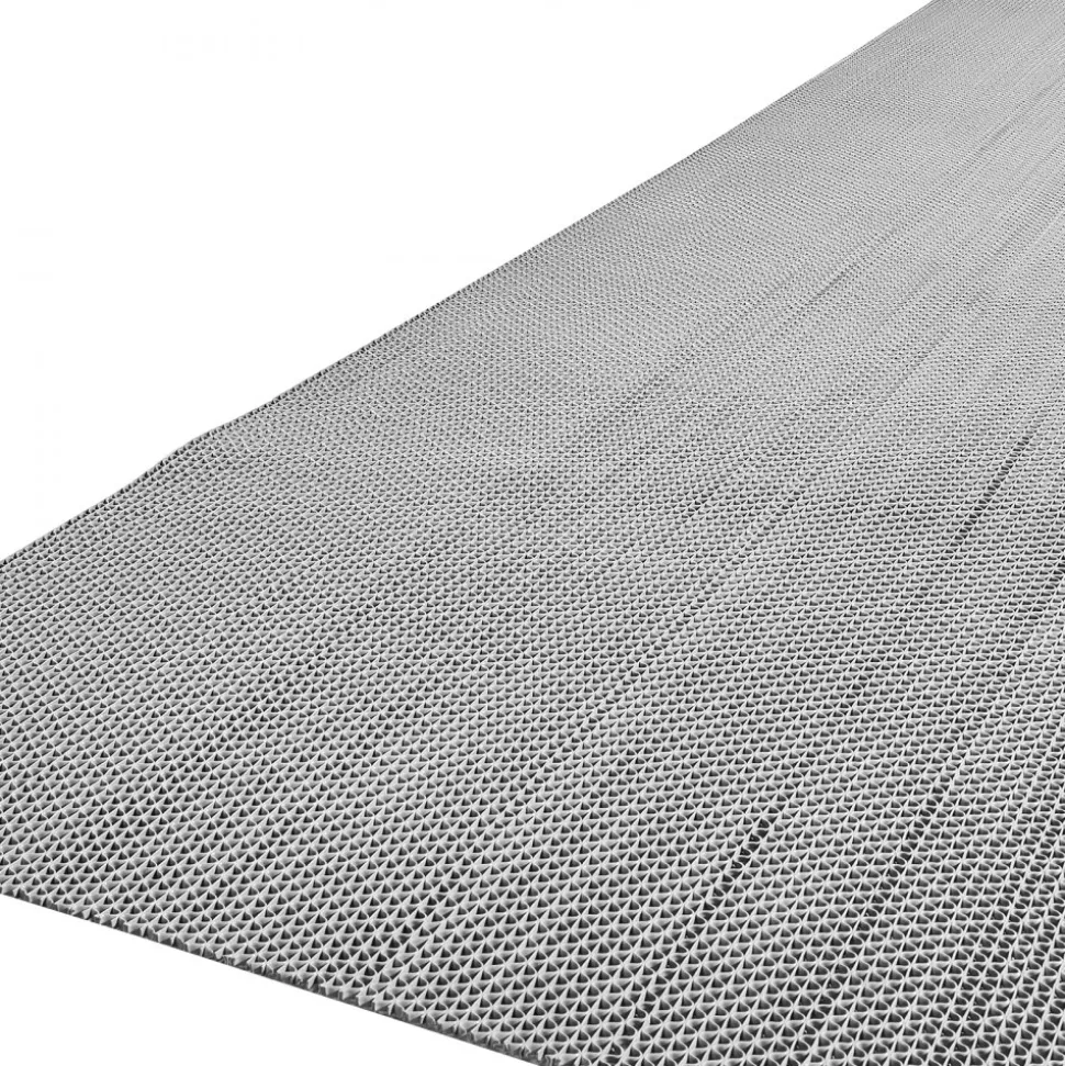 VEVOR Drainage Mat, 3 x 16.4 ft, PVC Non Slip Commercial Floor Mat, Wet Area Water Drain Splash Matting Hollow Doormat Roll, for Outdoor Indoor Restaurant Swimming Pool Patio Bathroom Washroom, Gray