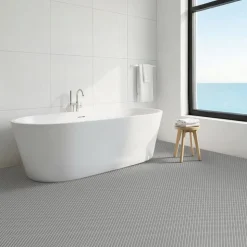 VEVOR Drainage Mat, 3 x 16.4 ft, PVC Non Slip Commercial Floor Mat, Wet Area Water Drain Splash Matting Hollow Doormat Roll, for Outdoor Indoor Restaurant Swimming Pool Patio Bathroom Washroom, Gray