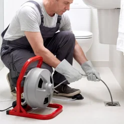 VEVOR Drain Cleaner Machine 66FT x 5/8 Inch, 250W Electric Sewer Snake Auger Manual Feed - with 2 Sectional Steel Cables (66' x 5/8