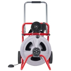 VEVOR Drain Cleaner Machine 100 FT x 1/2 Inch, Auto Feed Sewer Snake Drain Auger on Wheels, Portable Drain Cleaning Machine with 8 Cutters & Air-Activated Foot Switch for 2