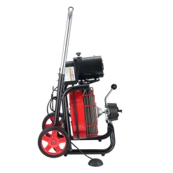 VEVOR Drain Cleaner Machine 100 FT x 1/2 Inch, Auto Feed Sewer Snake Auger on Wheels - with 8 Cutters & Air-Activated Foot Switch for 2" to 6" Pipes