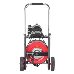 VEVOR Drain Cleaner Machine 100 FT x 3/8 Inch, Auto Feed Sewer Snake Drain Auger on Wheels, Portable Drain Cleaning Machine with 8 Cutters & Air-Activated Foot Switch for 2