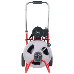 VEVOR Drain Cleaner Machine 75 FT x 3/8 Inch, Auto Feed Sewer Snake Drain Auger on Wheels, Portable Drain Cleaning Machine with 8 Cutters & Air-Activated Foot Switch for 2