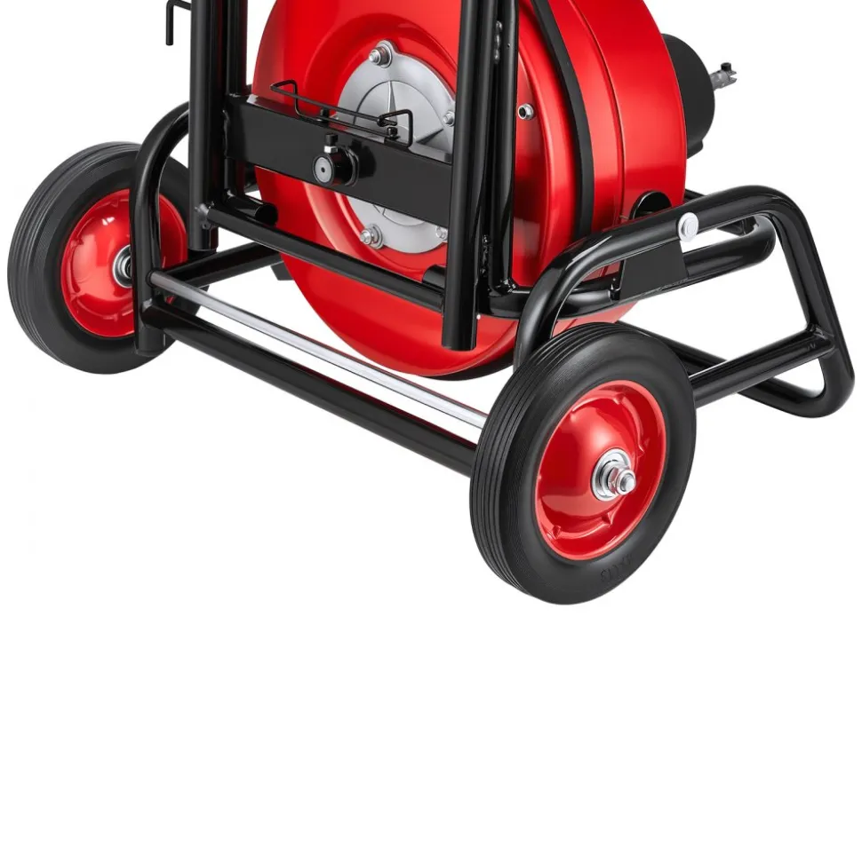 VEVOR Drain Cleaner Machine 50 FT x 5/16 Inch, Auto Feed Sewer Snake Auger with 4 Cutters & Air-Activated Foot Switch for 2" to 4" Pipes