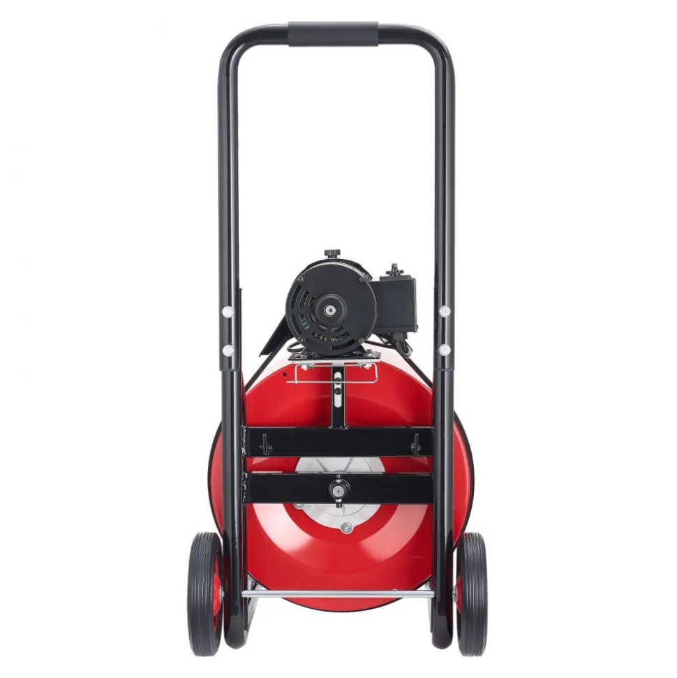 VEVOR Drain Cleaner Machine 100 FT x 3/4 Inch, Auto Feed Sewer Snake Auger on Wheels, Portable Drain Cleaning Machine with 4 Cutters & Air-activated Foot Switch for 4" to 8" Pipes