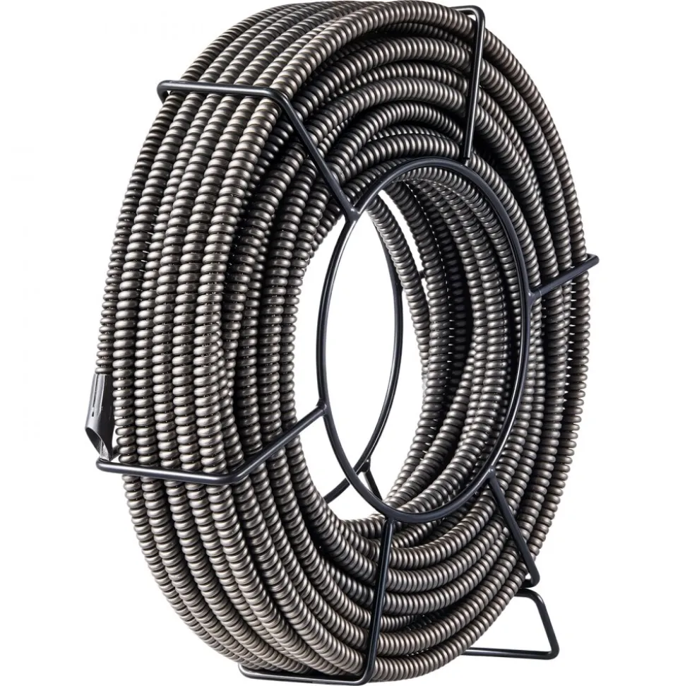 VEVOR Drain Cleaning Cable 75 Feet x 1/2 Inch Solid Core Cable Sewer Cable Drain Auger Cable Cleaner Snake Clog Pipe Drain Cleaning Cable Sewer Drain Auger Snake Pipe