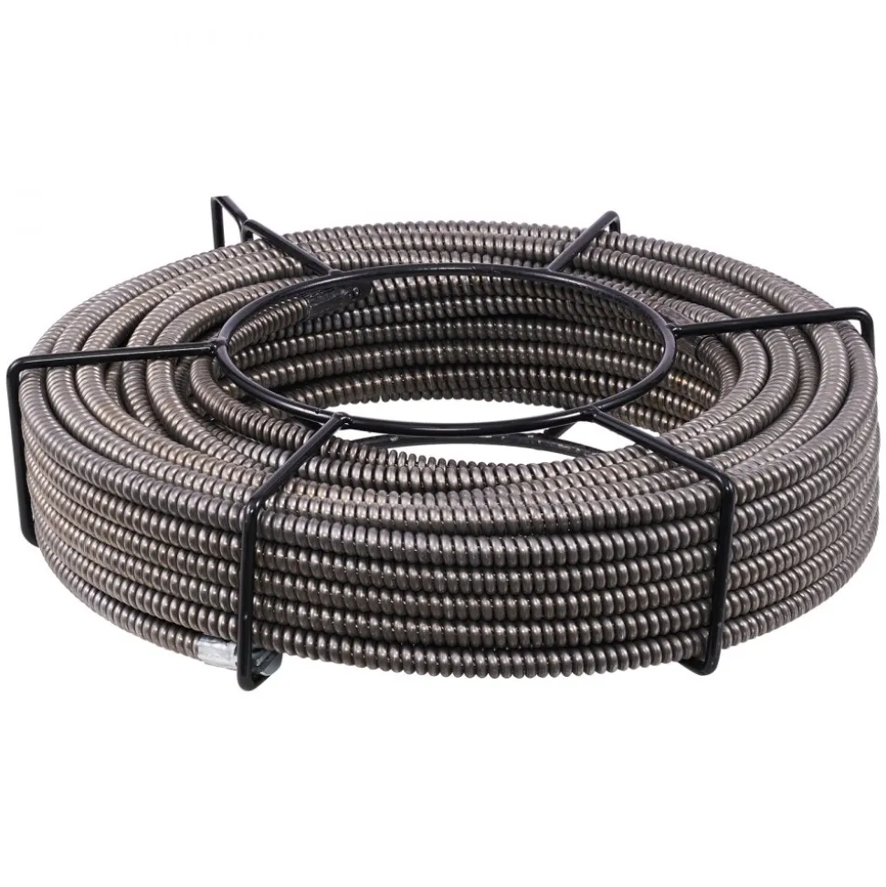 VEVOR Drain Cleaning Cable 75 Feet x 1/2 Inch Solid Core Cable Sewer Cable Drain Auger Cable Cleaner Snake Clog Pipe Drain Cleaning Cable Sewer Drain Auger Snake Pipe