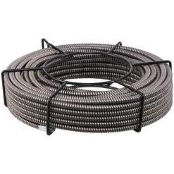 VEVOR Drain Cleaning Cable 100 Feet x 1/2 Inch Solid Core Cable Sewer Cable Drain Auger Cable Cleaner Snake Clog Pipe Drain Cleaning Cable Sewer Drain Auger Snake Pipe