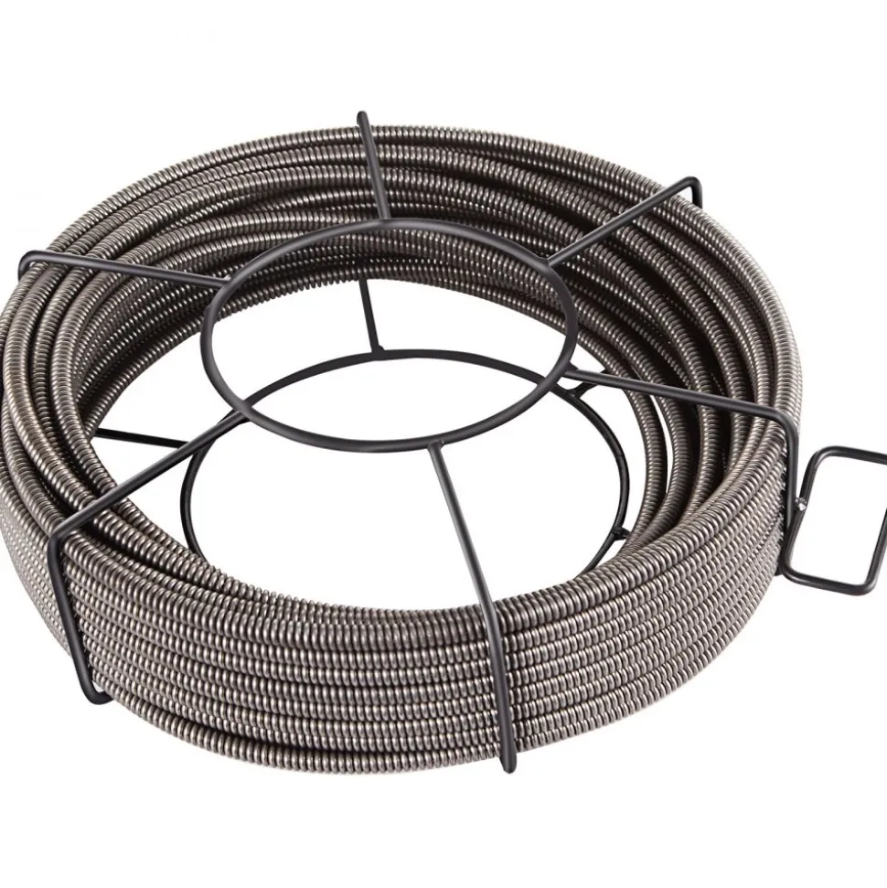 VEVOR Drain Cleaning Cable 75 Feet x 3/8 Inch Solid Core Cable Sewer Cable Drain Auger Cable Cleaner Snake Clog Pipe Drain Cleaning Cable Sewer Drain Auger Snake Pipe