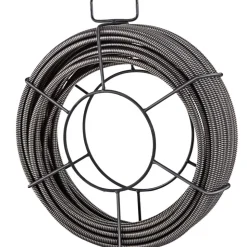 VEVOR Drain Cleaning Cable 100 FT x 3/8 Inch, Solid Core Steel Sewer Cable with 4 Cutter for 2