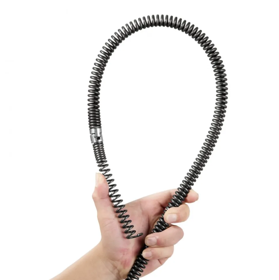 VEVOR Drain Cleaning Cable 66 FT x 5/8 Inch, Professional Sectional Drain Cleaner Cable with 7 Cutters for 0.8" to 3.9" Pipes, Hollow Core Sewer Drain Auger Cable for Sink, Floor Drain, Toilet