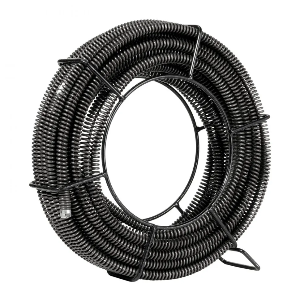 VEVOR Drain Cleaning Cable 66 FT x 5/8 Inch, Professional Sectional Drain Cleaner Cable with 7 Cutters for 0.8" to 3.9" Pipes, Hollow Core Sewer Drain Auger Cable for Sink, Floor Drain, Toilet