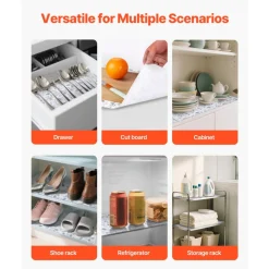 VEVOR Drawer and Shelf Liner for Kitchen Cabinet, Non-Adhesive Non-Slip Thick Refrigerator Liners, Waterproof Shelf Paper, Cupboard Bathroom Drawer Mats, PVC Fridge Lining for Shelves, Floral, 23 FT