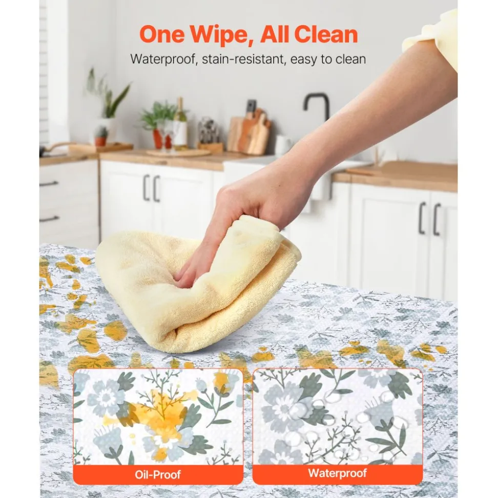 VEVOR Drawer and Shelf Liner for Kitchen Cabinet, Non-Adhesive Non-Slip Thick Refrigerator Liners, Waterproof Shelf Paper, Cupboard Bathroom Drawer Mats, PVC Fridge Lining for Shelves, Floral, 23 FT