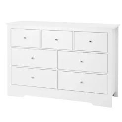VEVOR 7 Drawer Dresser, Wooden Chest of Drawers with Sliding with Anti-tip Device, Modern Minimalist Dresser Chest, Closet Storage Organizer for Living Room, Hallway, Bedroom, Entryway, Light Wood