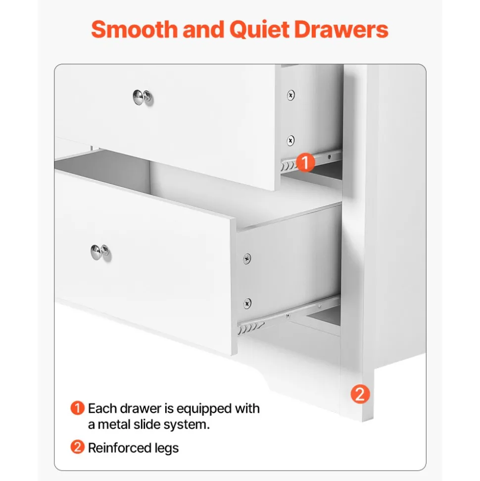 VEVOR 7 Drawer Dresser, Wooden Chest of Drawers with Sliding with Anti-tip Device, Modern Minimalist Dresser Chest, Closet Storage Organizer for Living Room, Hallway, Bedroom, Entryway, Light Wood