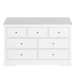 VEVOR 7 Drawer Dresser, Wooden Chest of Drawers with Sliding with Anti-tip Device, Modern Minimalist Dresser Chest, Closet Storage Organizer for Living Room, Hallway, Bedroom, Entryway, Light Wood