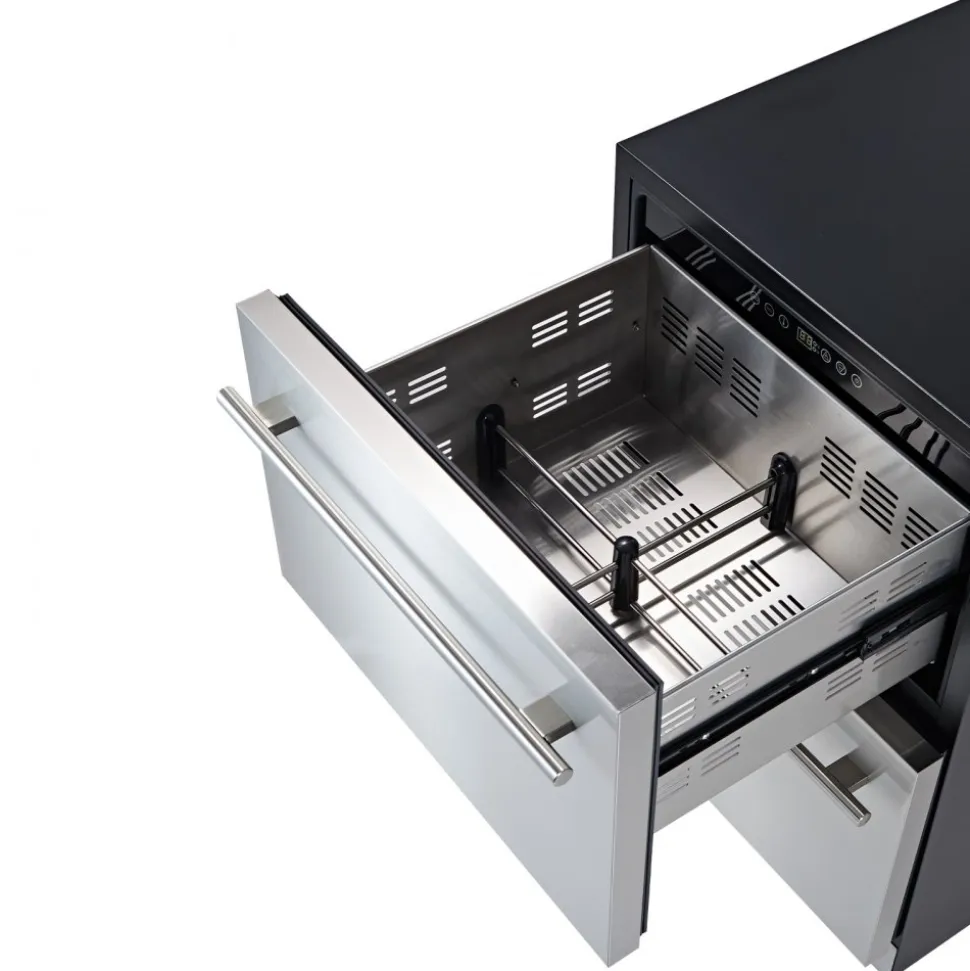 VEVOR Drawer Refrigerator, 24 in Undercounter Beverage Fridge, Large Capacity, Drink Cooler with 304 Stainless Steel Drawers, Temp Control, Powerful Compressor, for Kitchen, Office & Game Room