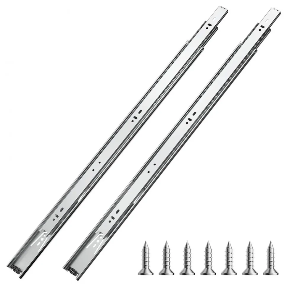 VEVOR Drawer Slides, 20 inch, 10 Pairs Full Extension Ball Bearing Cabinet Rails, 100 LB Load Capacity Heavy Duty Side Mount Dresser Drawer Slides, Drawer Track Runners for Kitchen DIY Replacement