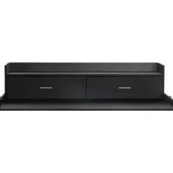 VEVOR 2 Drawers Washer Dryer Countertop with 2-Tier Shelf, 54" x 27" Wooden Washer and Dryer Countertop with Non-Slip Pads, Water-Resistant Laundry Topper for Laundry Room Organization, Black
