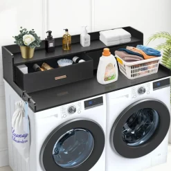 VEVOR 2 Drawers Washer Dryer Countertop with 2-Tier Shelf, 54