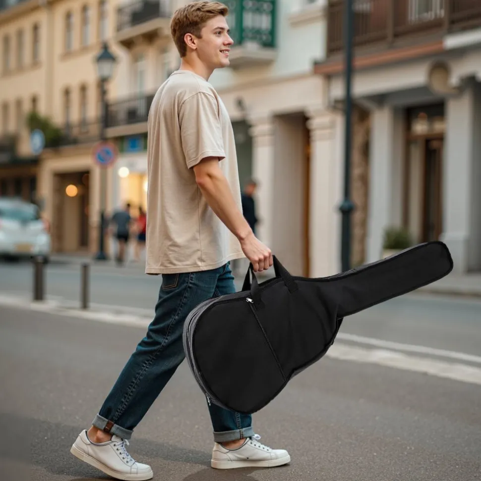 VEVOR Dreadnought Acoustic Guitar, 39 in, 6-String Natural Solid Spruce Top Guitar, Portable Bundle with Gig Bag, Tuner, Strap, Steel Strings, Picks, Capo, Rosewood Fingerboard, for Beginner Adults