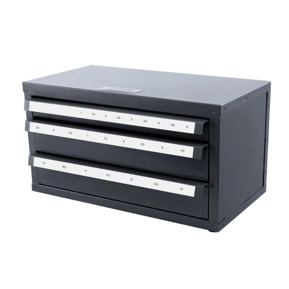VEVOR Drill Bit Dispenser Cabinet, Three-Drawer Drill Bit Organizer Cabinet for 1mm to 13mm, Steel Drill Dispenser Organizer Cabinet with Labels, Stackable Drill Dispenser for Drill Bit Storage