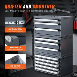 VEVOR Drill Bit Dispenser Cabinet, Three-Drawer Drill Bit Organizer Cabinet for A to Z, Steel Drill Dispenser Organizer Cabinet with Labels, Stackable Drill Dispenser for Drill Bit Storage