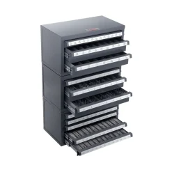 VEVOR Drill Bit Dispenser Cabinet, 3 Pieces Three-Drawer for 1/16" to 1/2" & Letter Sizes A to Z, Five-Drawer Drill Bit Organizer for Wire Gauge Sizes #1 to #60, Stackable for Drill Bit Storage