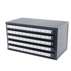 VEVOR Drill Bit Dispenser Cabinet, Five-Drawer Drill Bit Organizer Cabinet for #1 to #60 Steel Drill Dispenser Organizer Cabinet with Labels, Stackable Drill Dispenser for Drill Bit Storage